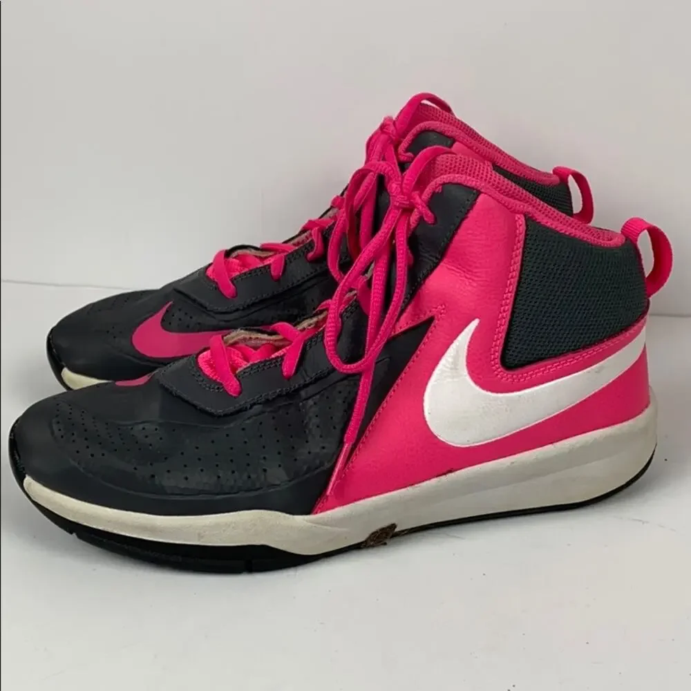 Nike Girls Pink & Black Mid High Top Sneakers Size 6 Youth